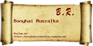 Bonyhai Ruszalka névjegykártya